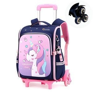 کوله پشتی دخترانه طرح یونیکورن چرخدار